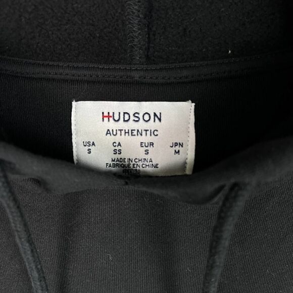 New Hudson Authentic Men US S Black Hoodie Long Sleeve Pullover Cotton Sweater - Picture 8 of 11
